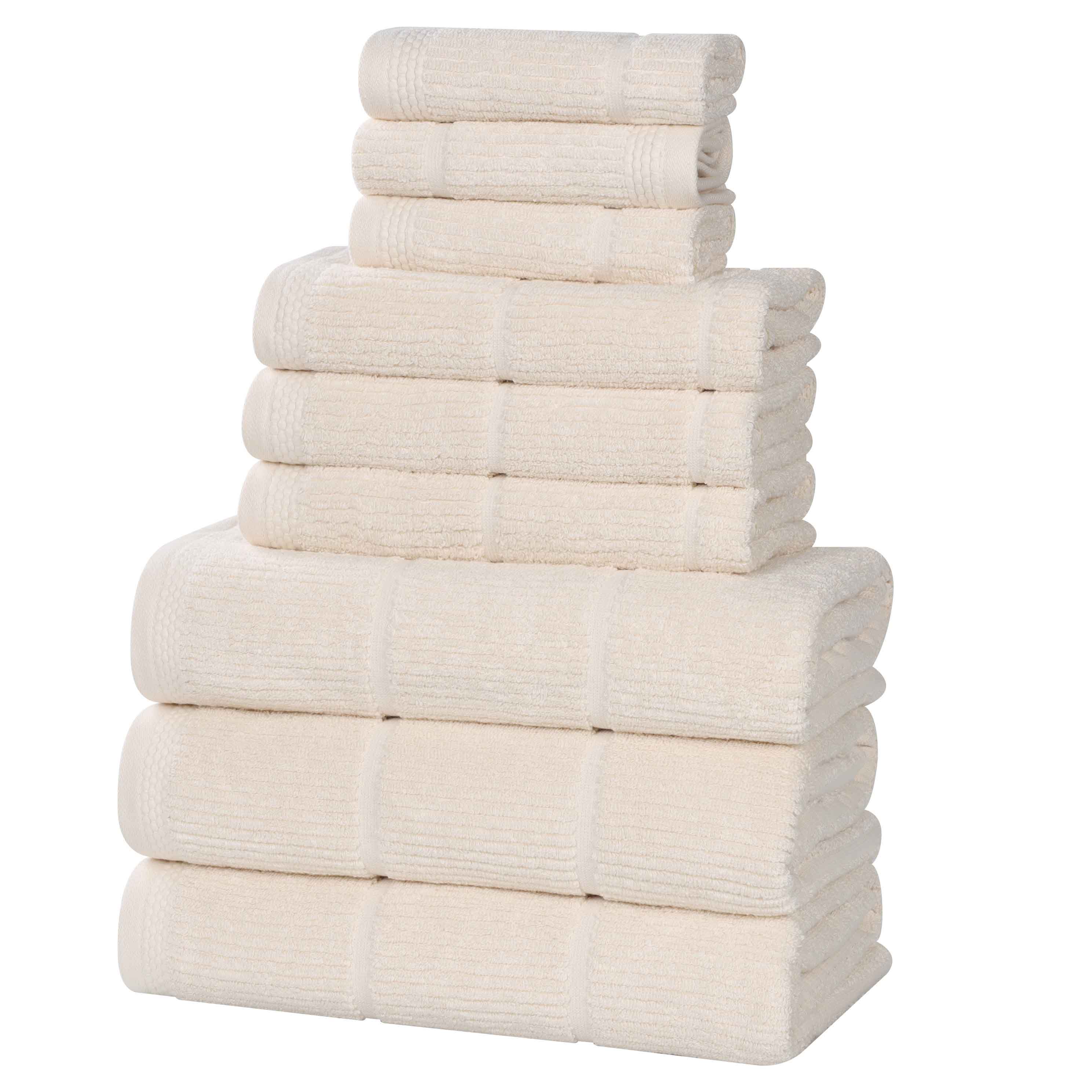 Milo Smart Twist Cotton Medium Weight Solid Ribbed 9 Piece Towel Set - Towel Set by Superior