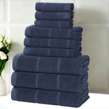 Milo Smart Twist Cotton Medium Weight Solid Ribbed 9 Piece Towel Set - Towel Set by Superior