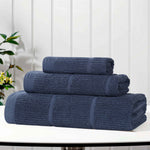 Milo Smart Twist Cotton Solid Ribbed 3 Piece Towel Set - Towel Set by Superior