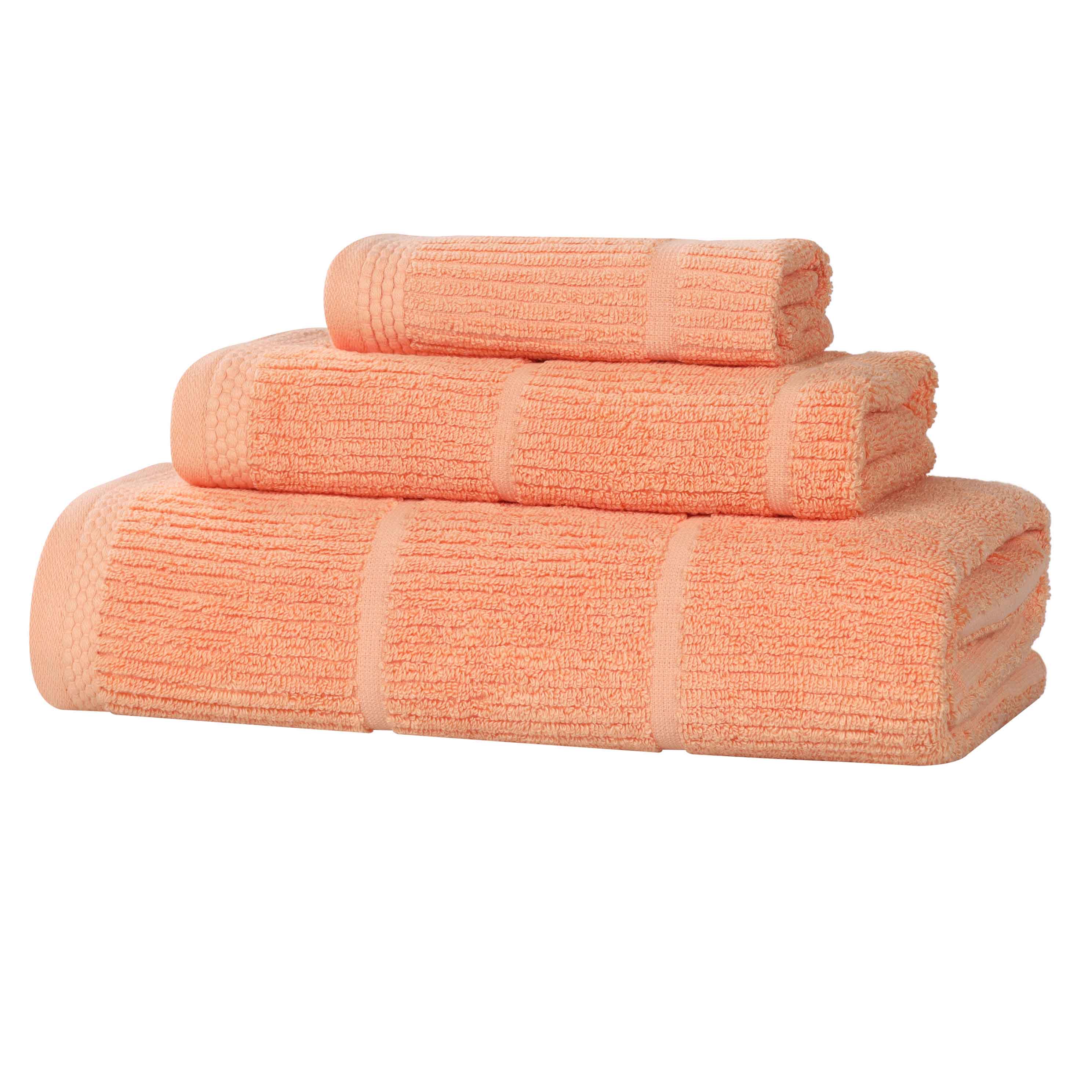 Milo Smart Twist Cotton Solid Ribbed 3 Piece Towel Set - Towel Set by Superior