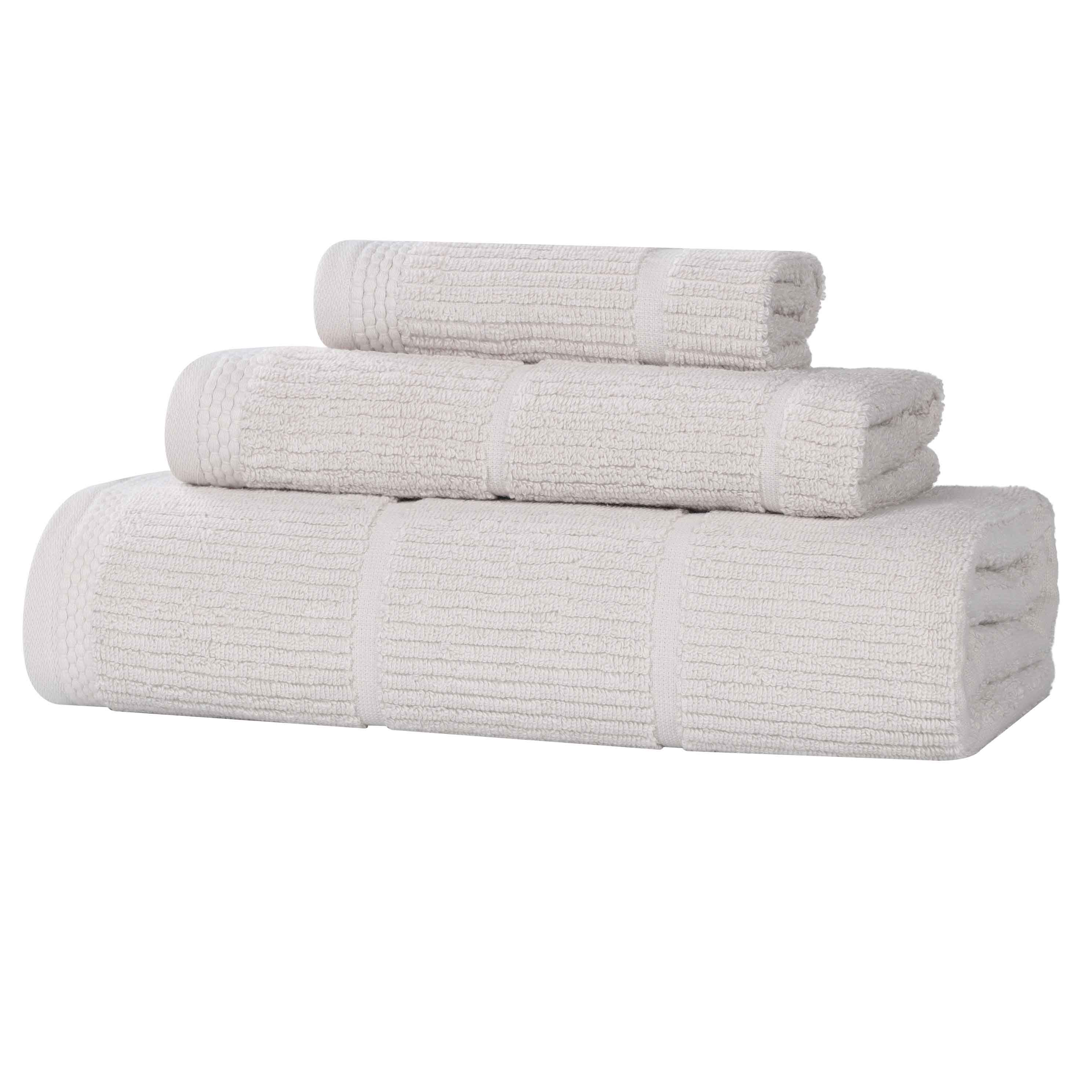 Milo Smart Twist Cotton Solid Ribbed 3 Piece Towel Set - Towel Set by Superior