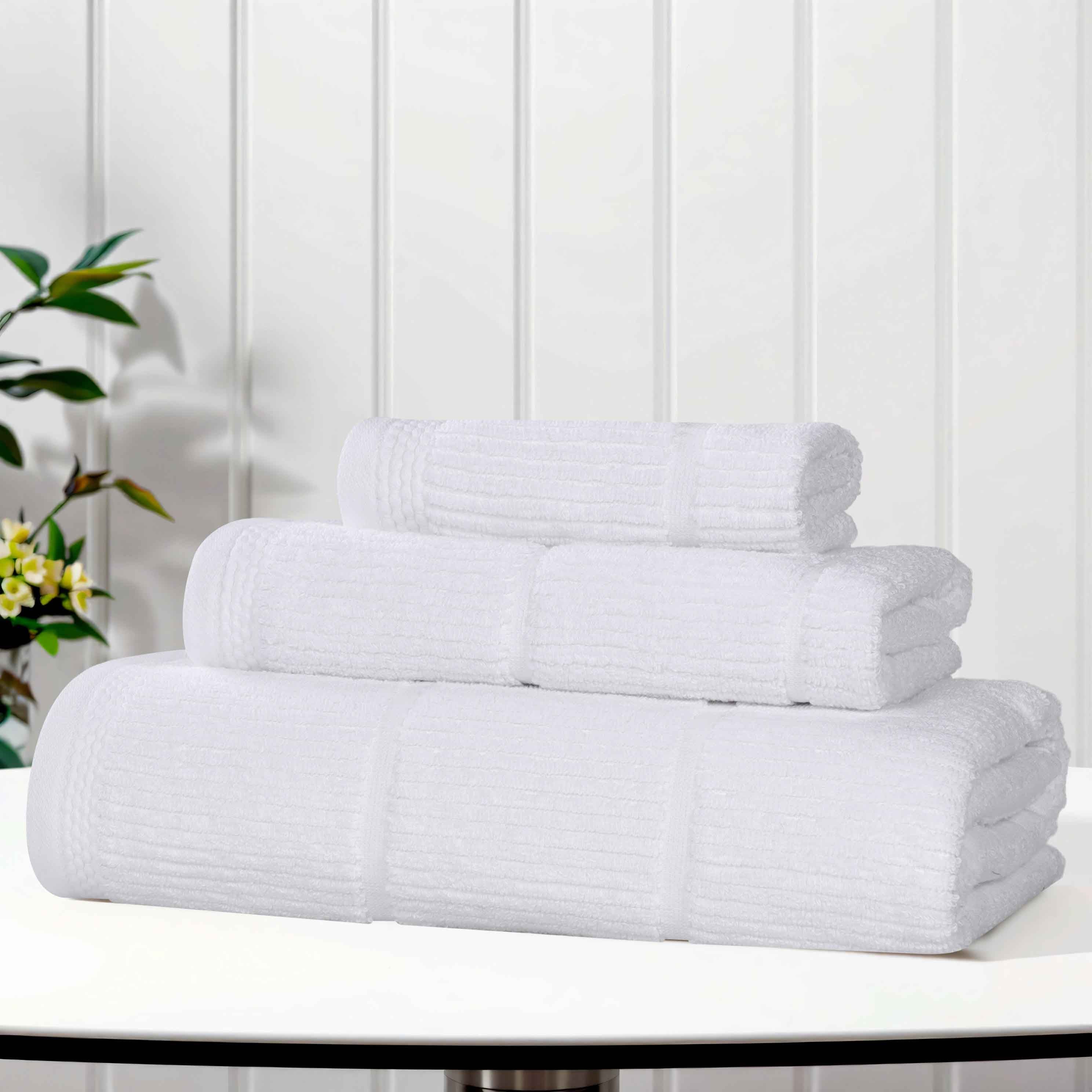 Milo Smart Twist Cotton Solid Ribbed 3 Piece Towel Set - Towel Set by Superior