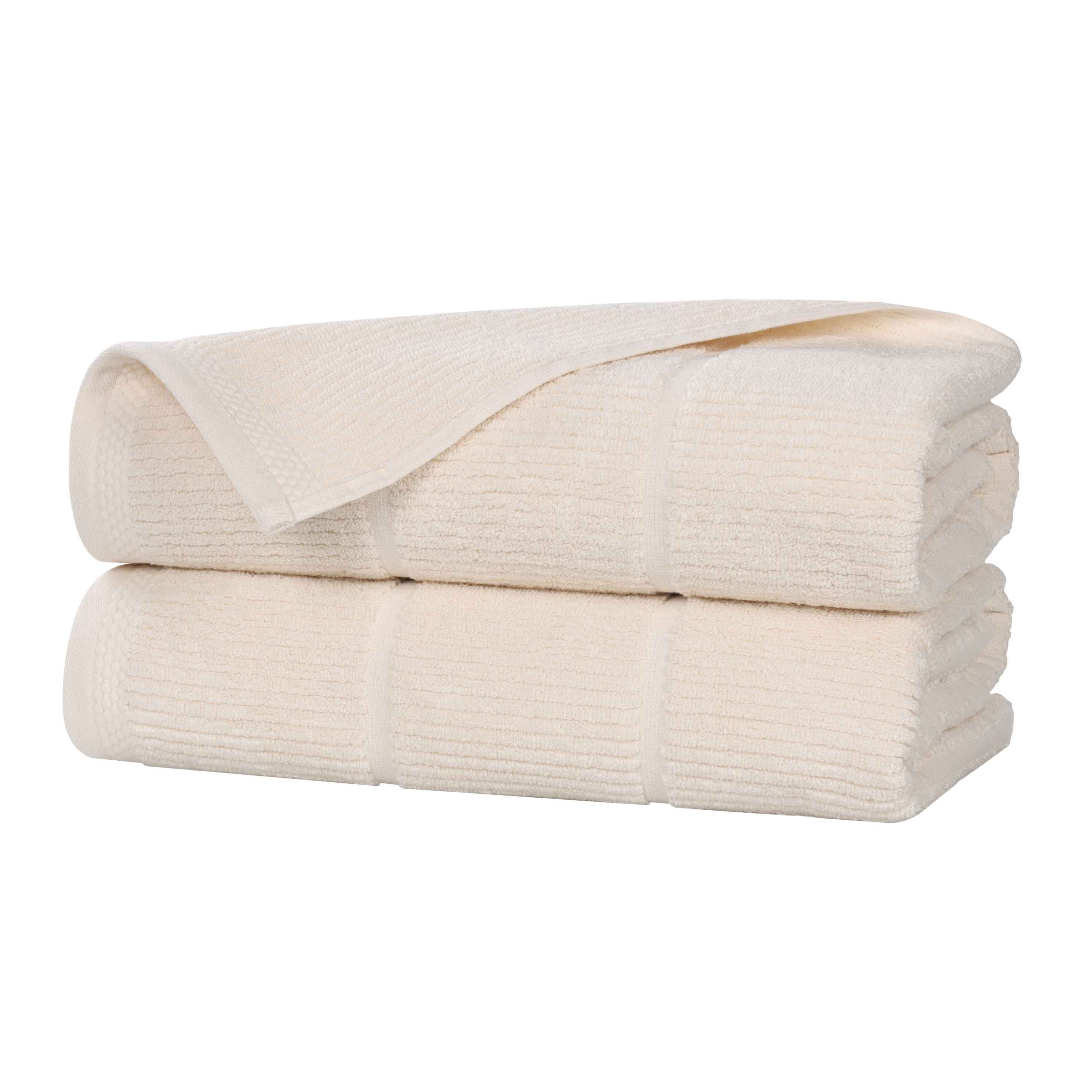 Milo Smart Twist Cotton Solid Ribbed Bath Sheets, Set of 2 - Bath Sheet by Superior