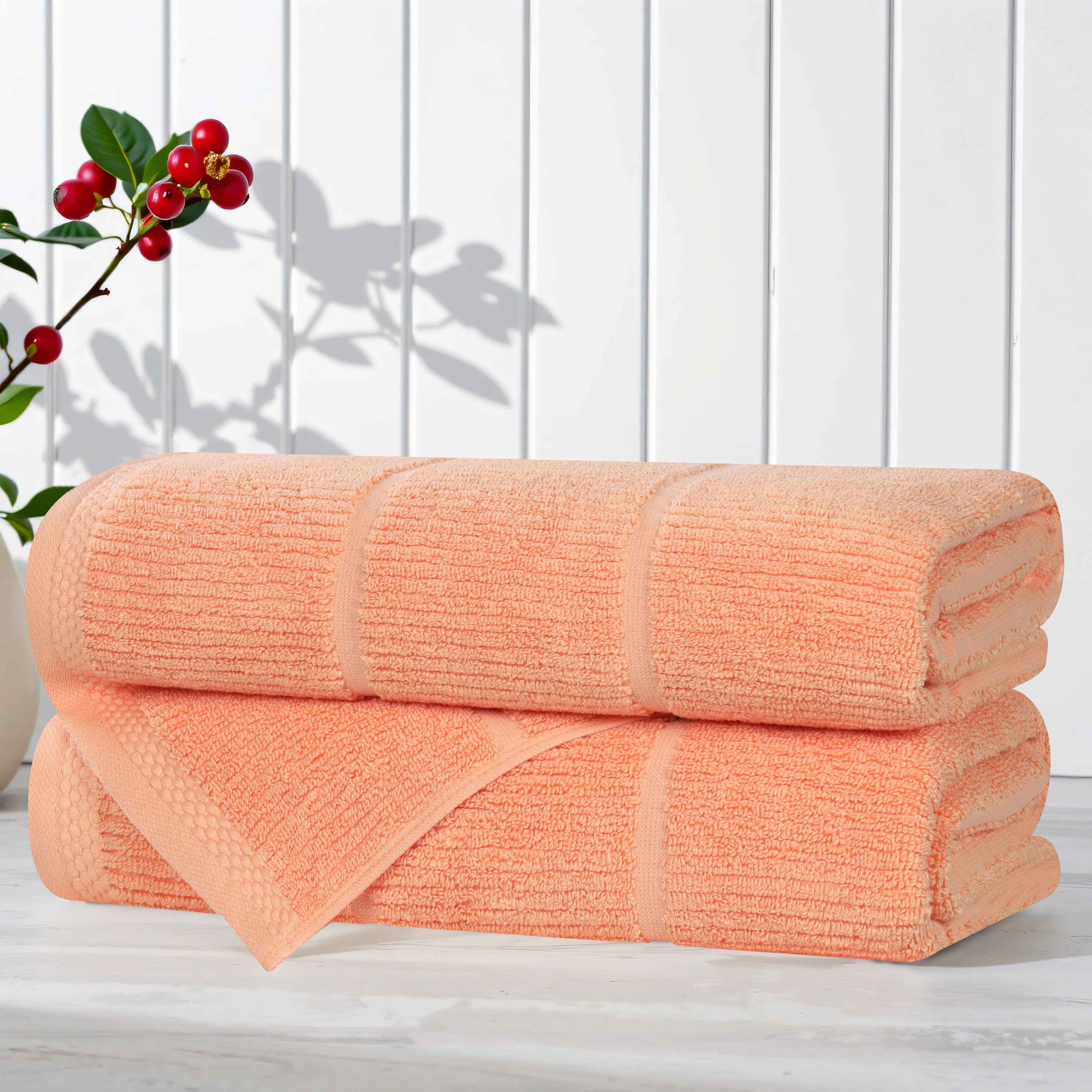 Milo Smart Twist Cotton Solid Ribbed Bath Towels, Set of 2 - Bath Towel by Superior