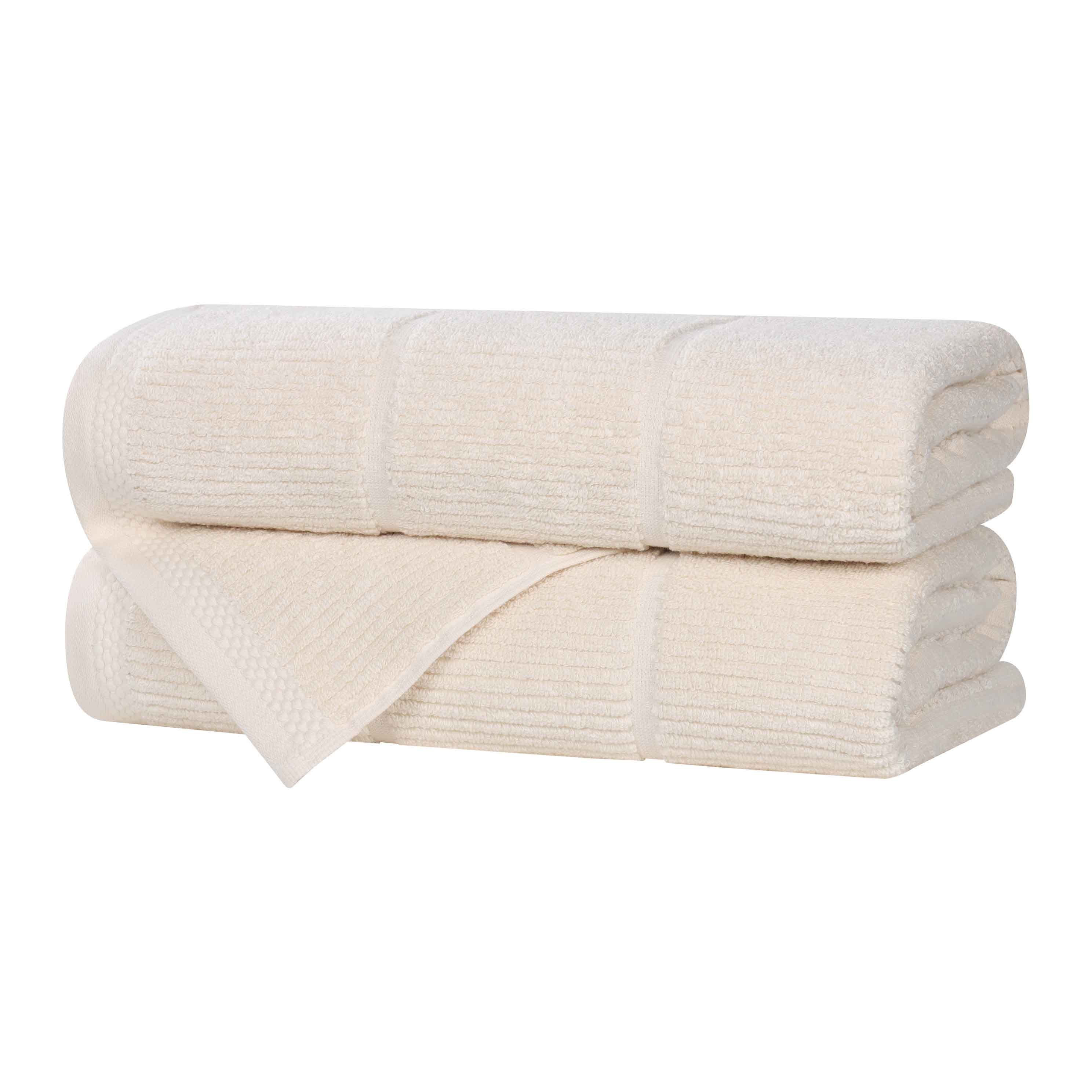 Milo Smart Twist Cotton Solid Ribbed Bath Towels, Set of 2 - Bath Towel by Superior