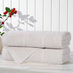 Milo Smart Twist Cotton Solid Ribbed Bath Towels, Set of 2 - Bath Towel by Superior