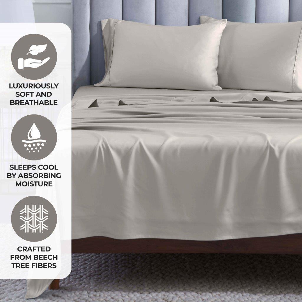 Modal From Beechwood 400 Thread Count Cooling Solid Pillowcase Set - Pillowcases by Superior