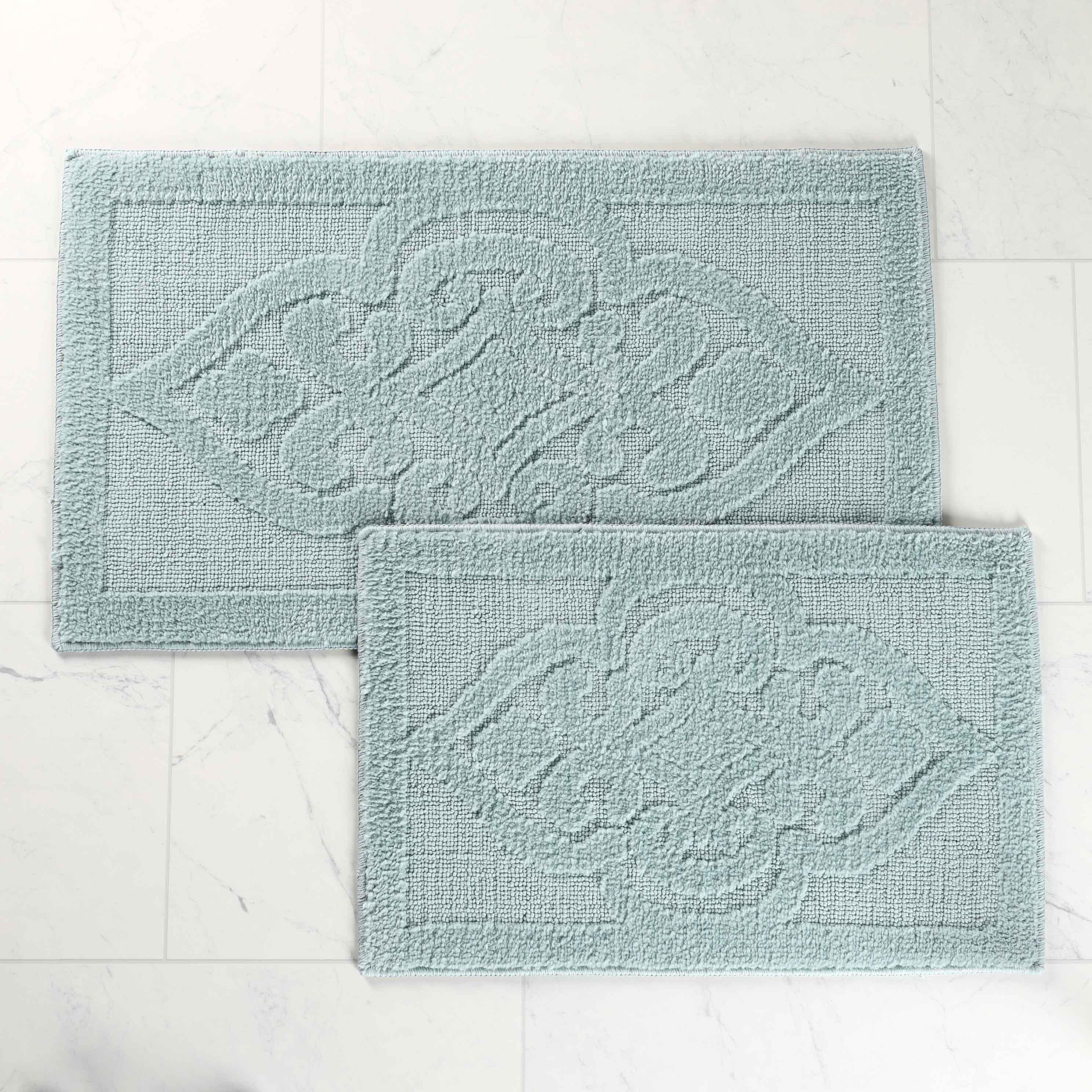 Myra Medallion Textured Jacquard Machine Washable Bath Rugs, Set of 2 - Bath Rugs by Superior