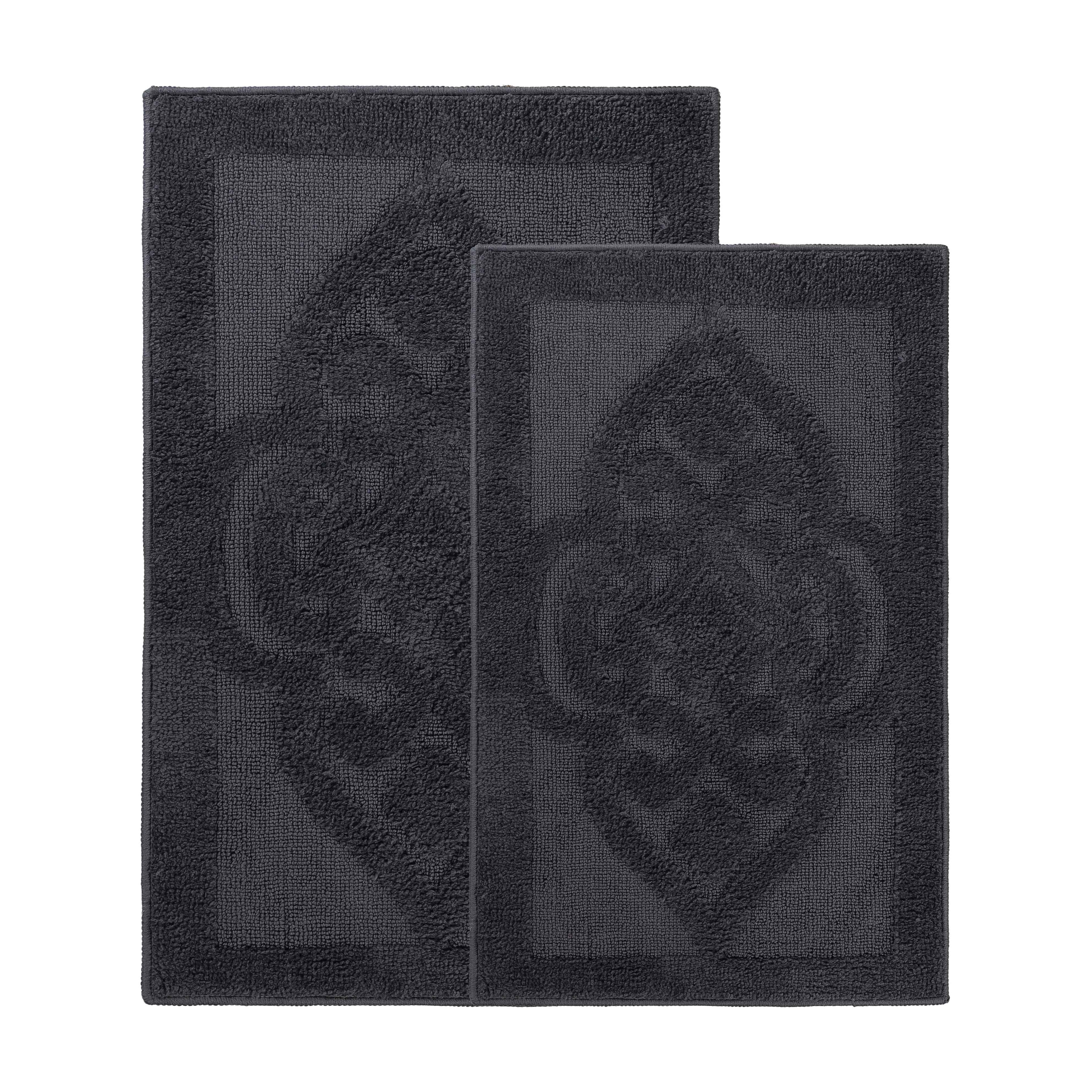 Myra Medallion Textured Jacquard Machine Washable Bath Rugs, Set of 2 - Bath Rugs by Superior