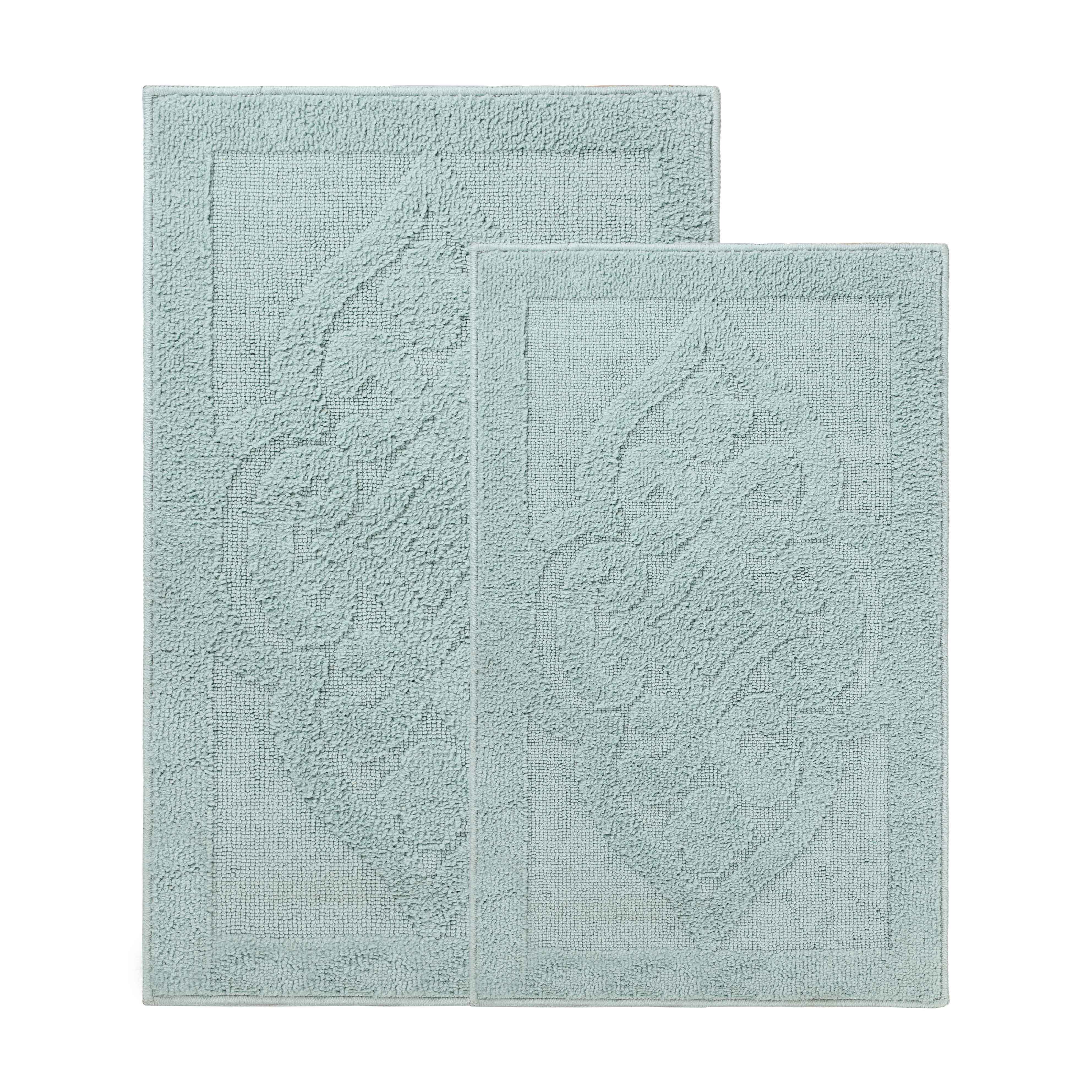 Myra Medallion Textured Jacquard Machine Washable Bath Rugs, Set of 2 - Bath Rugs by Superior