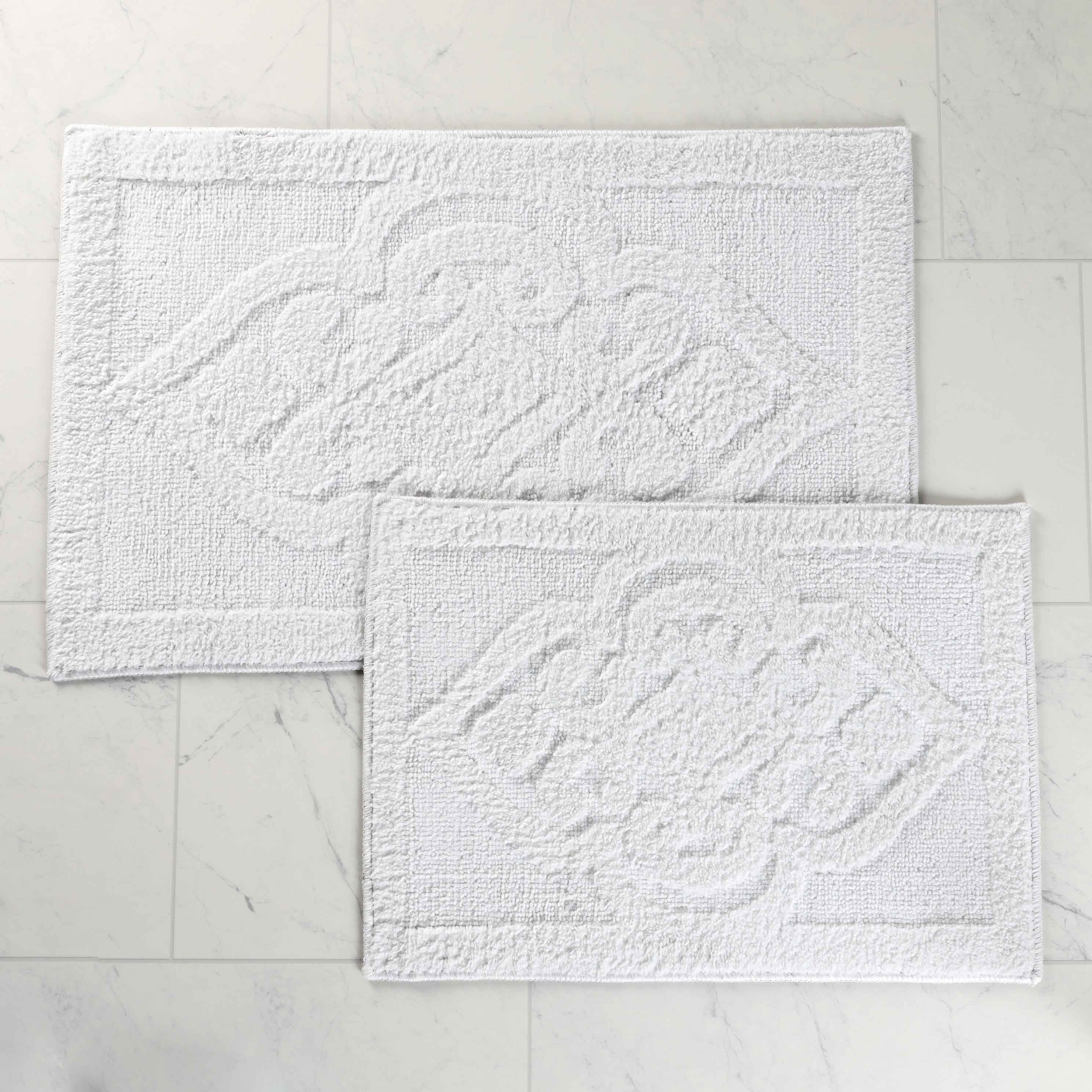 Myra Medallion Textured Jacquard Machine Washable Bath Rugs, Set of 2 - Bath Rugs by Superior