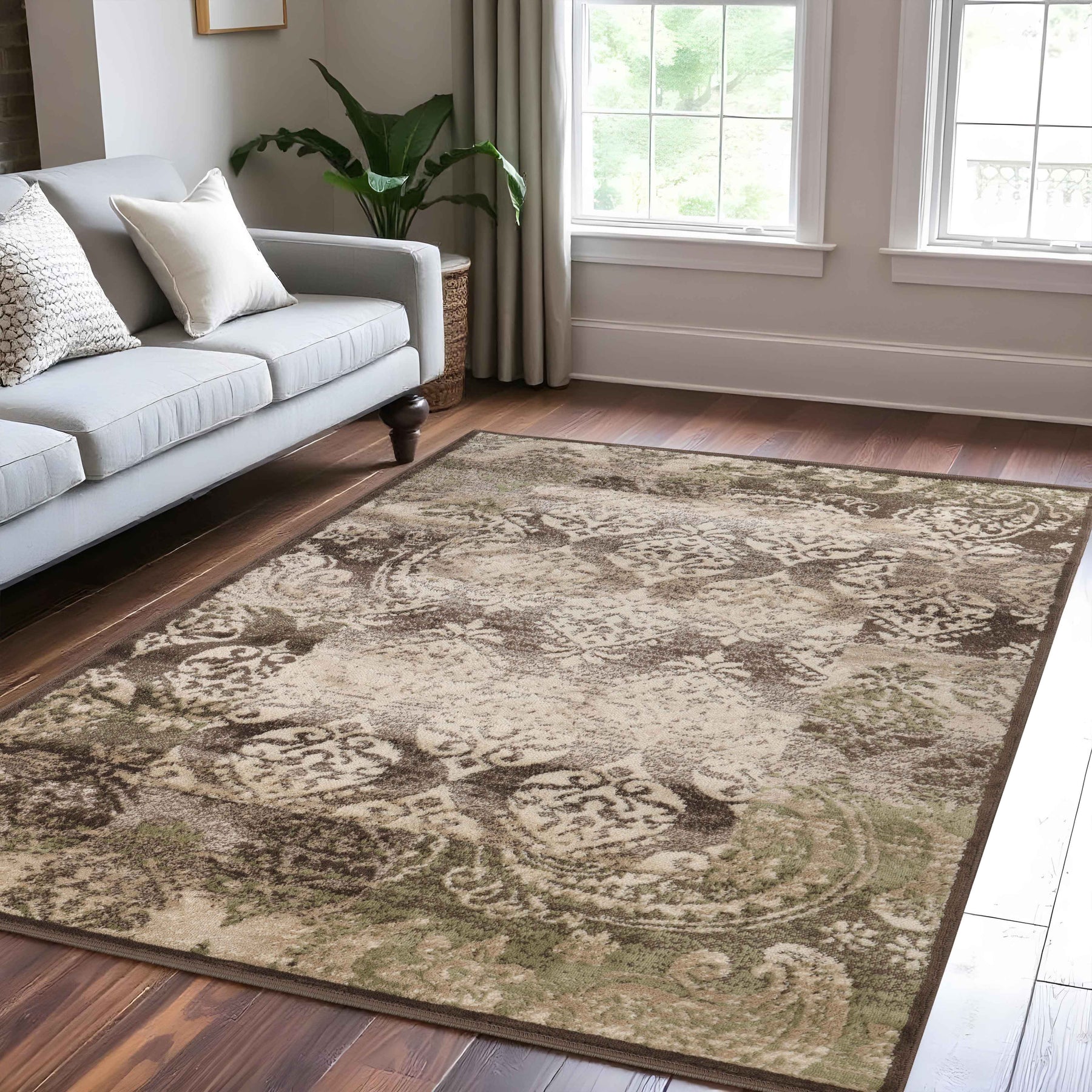 Mystique Distressed Damask Indoor Area Rug Or Runner Rug - Rugs by Superior