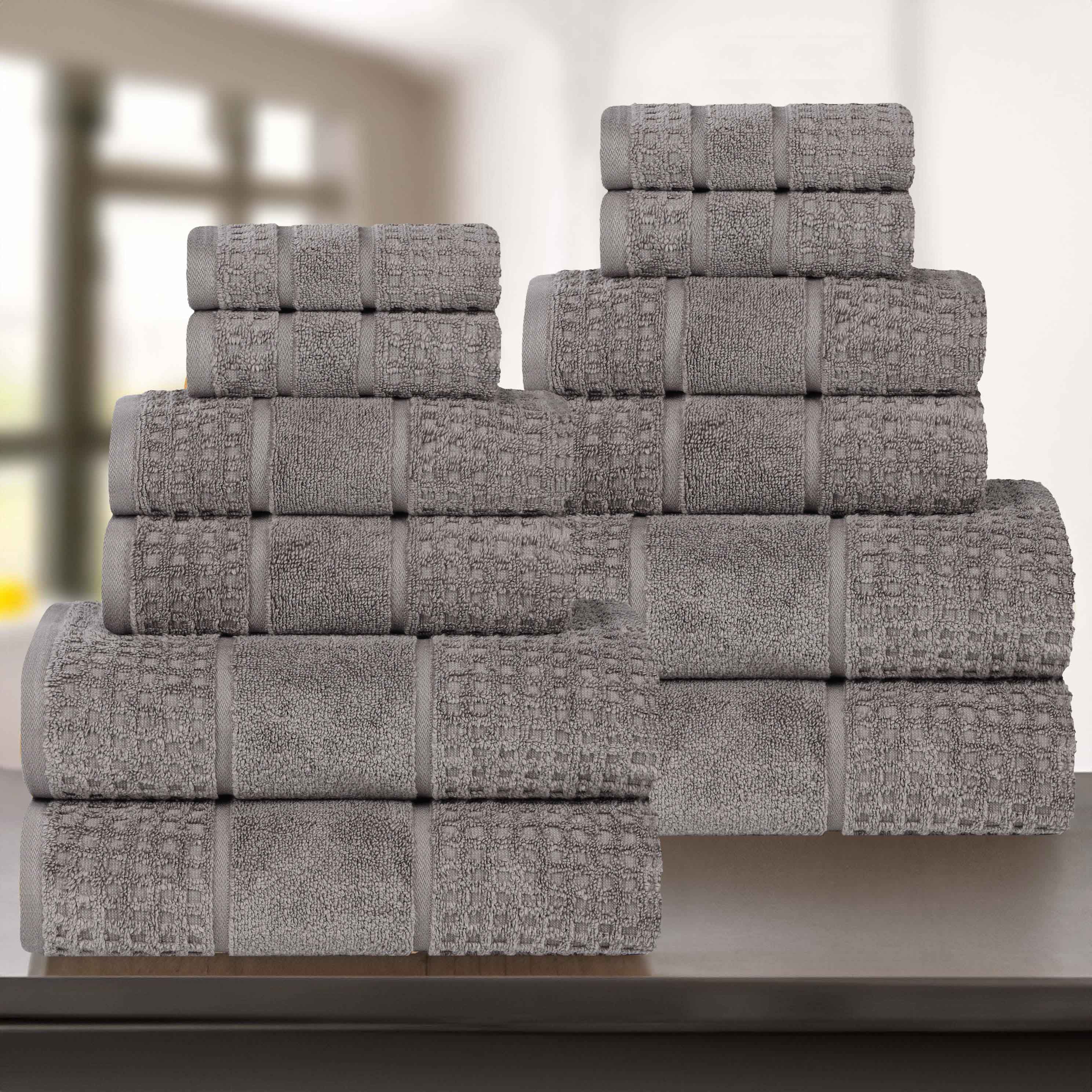 Napa Zero Twist Cotton Solid Waffle Honeycomb 12 Piece Towel Set - Towel Set by Superior