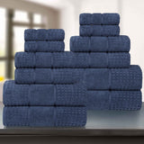 Napa Zero Twist Cotton Solid Waffle Honeycomb 12 Piece Towel Set - Towel Set by Superior