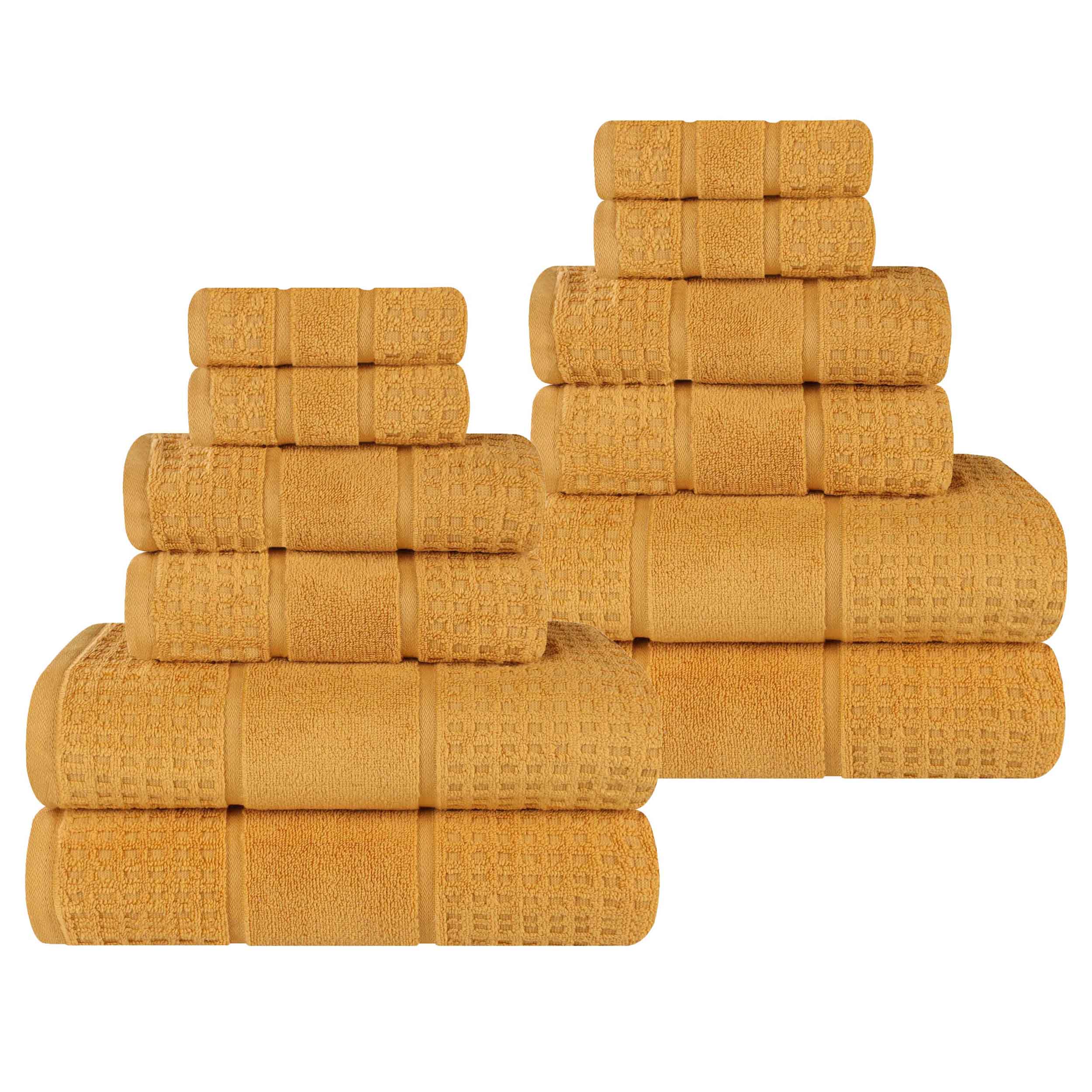 Napa Zero Twist Cotton Solid Waffle Honeycomb 12 Piece Towel Set - Towel Set by Superior