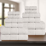 Napa Zero Twist Cotton Solid Waffle Honeycomb 12 Piece Towel Set - Towel Set by Superior