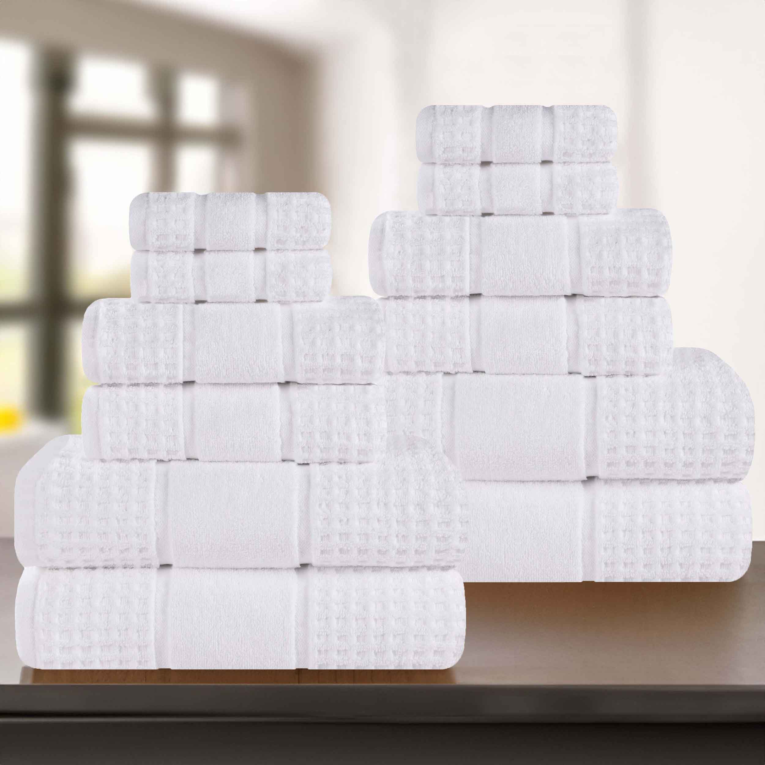 Napa Zero Twist Cotton Solid Waffle Honeycomb 12 Piece Towel Set - Towel Set by Superior