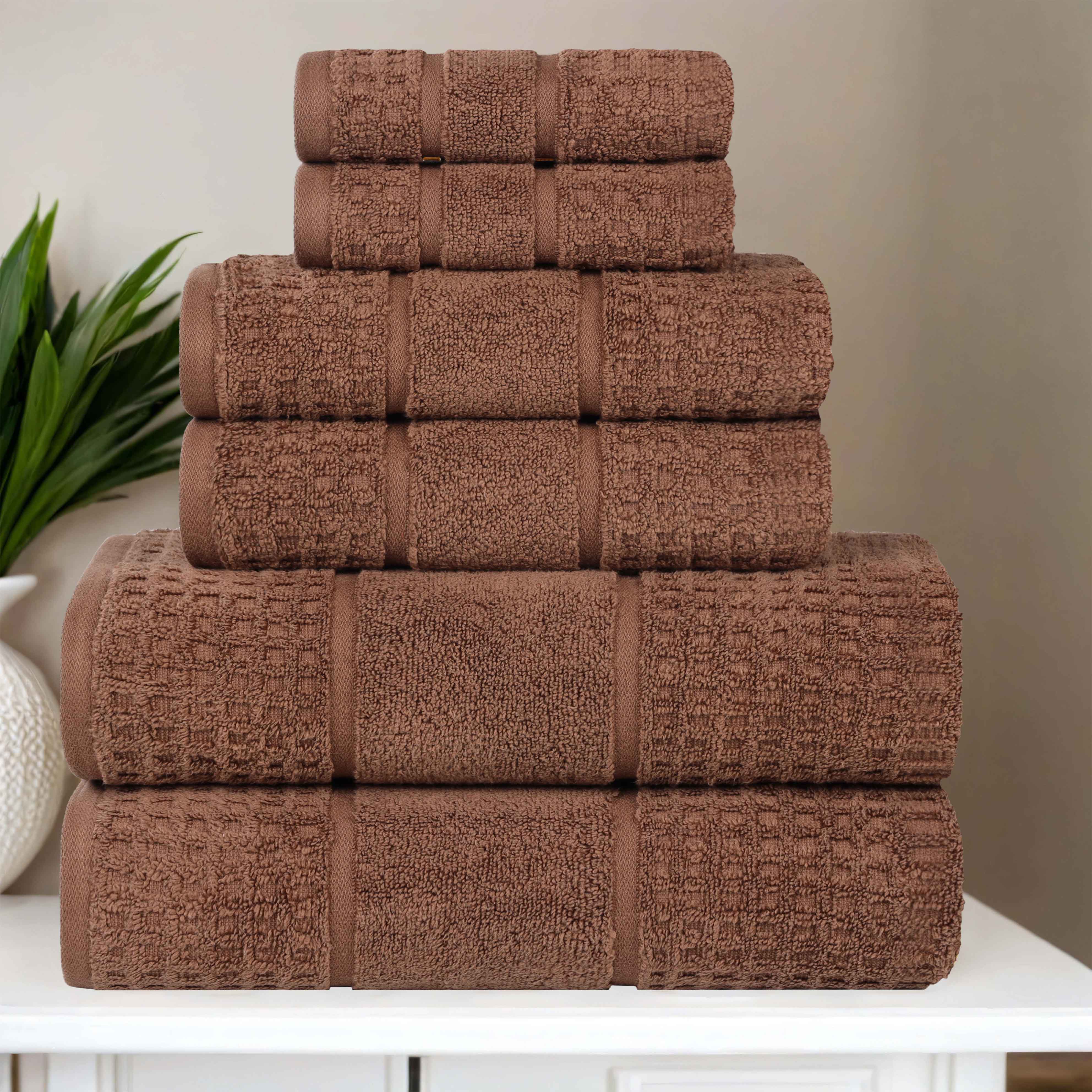 Napa Zero Twist Cotton Solid Waffle Honeycomb 6 Piece Towel Set - Towel Set by Superior