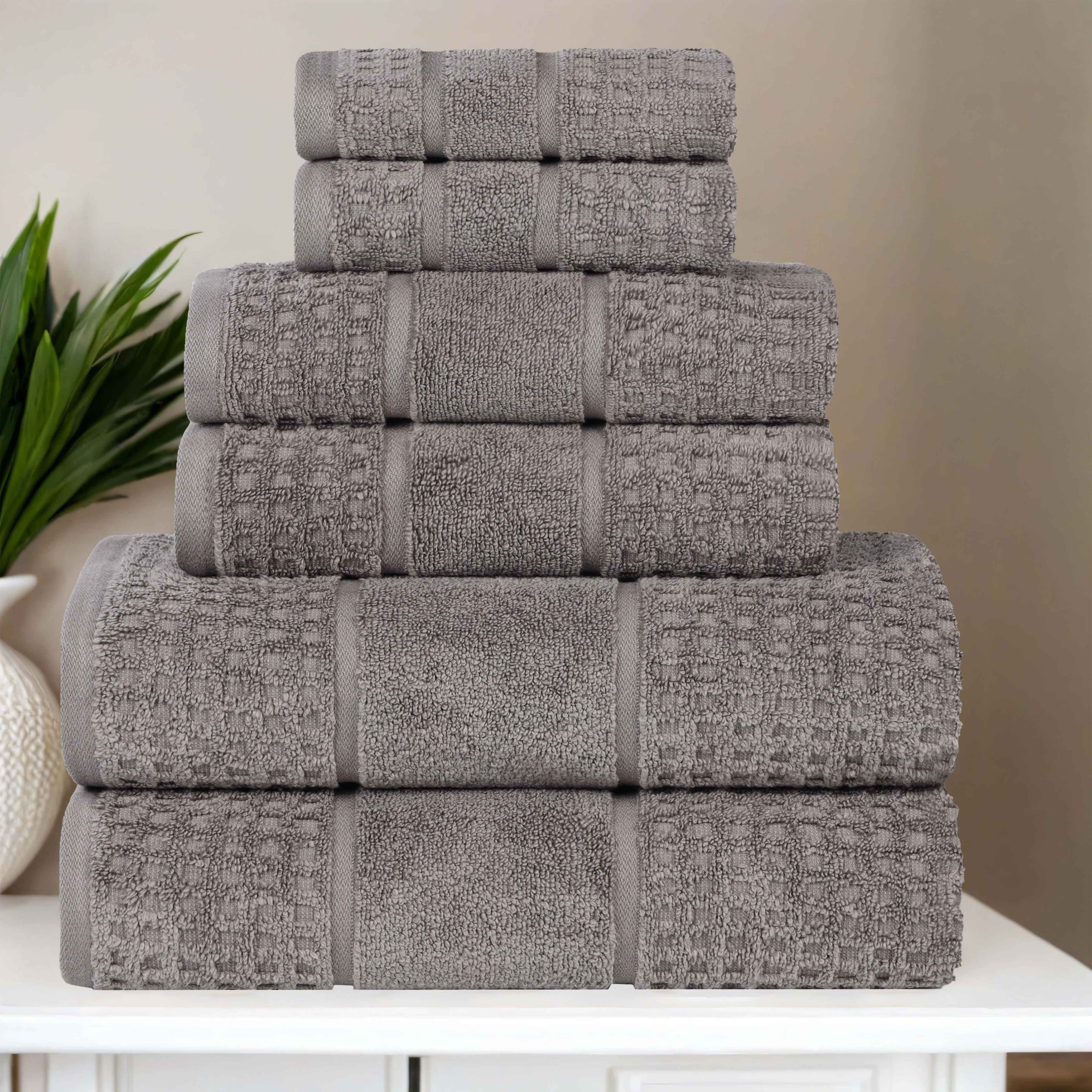 Napa Zero Twist Cotton Solid Waffle Honeycomb 6 Piece Towel Set - Towel Set by Superior