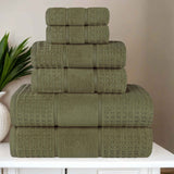 Napa Zero Twist Cotton Solid Waffle Honeycomb 6 Piece Towel Set - Towel Set by Superior