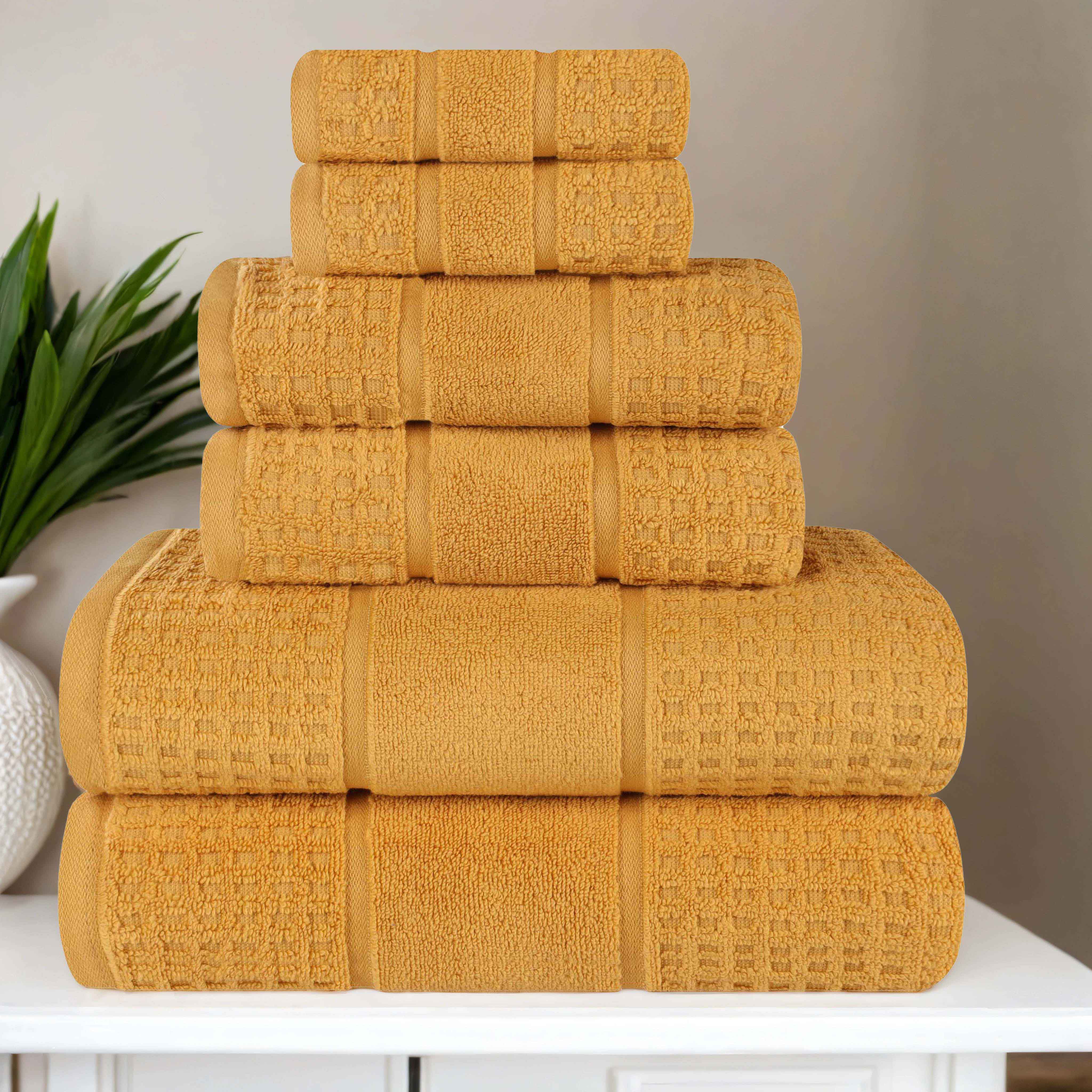 Napa Zero Twist Cotton Solid Waffle Honeycomb 6 Piece Towel Set - Towel Set by Superior