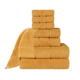 Napa Zero Twist Cotton Solid Waffle Honeycomb 8 Piece Towel Set - Towel Set by Superior