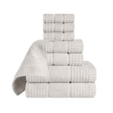 Napa Zero Twist Cotton Solid Waffle Honeycomb 8 Piece Towel Set - Towel Set by Superior