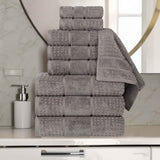 Napa Zero Twist Cotton Solid Waffle Honeycomb 9 Piece Towel Set - Towel Set by Superior