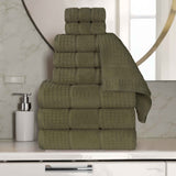 Napa Zero Twist Cotton Solid Waffle Honeycomb 9 Piece Towel Set - Towel Set by Superior