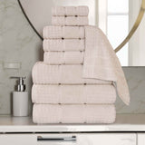 Napa Zero Twist Cotton Solid Waffle Honeycomb 9 Piece Towel Set - Towel Set by Superior