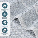 Naples Cotton Blend Checkered Ribbed Face Towels Washcloths, Set of 12 - Face Towel by Superior