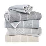 Naples Cotton Blend Checkered Ribbed Face Towels Washcloths, Set of 12 - Face Towel by Superior