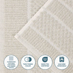 Naples Cotton Blend Textured Checkered and Ribbed 12 Piece Towel Set - Towel Set by Superior