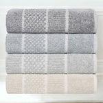 Naples Cotton Blend Textured Checkered and Ribbed 12 Piece Towel Set - Towel Set by Superior