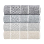 Naples Cotton Blend Textured Checkered and Ribbed 12 Piece Towel Set - Towel Set by Superior