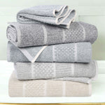 Naples Cotton Blend Textured Checkered and Ribbed 12 Piece Towel Set - Towel Set by Superior