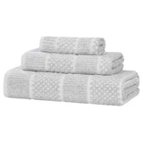 Naples Cotton Blend Textured Checkered and Ribbed 3 Piece Towel Set - Towel Set by Superior