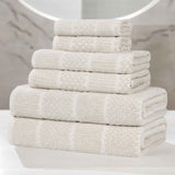 Naples Cotton Blend Textured Checkered and Ribbed 6 Piece Towel Set - Towel Set by Superior