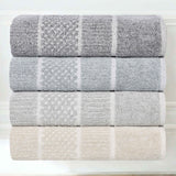 Naples Cotton Blend Textured Checkered and Ribbed 8 Piece Towel Set - Towel Set by Superior