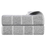 Naples Cotton Blend Textured Checkered & Ribbed Bath Sheets, Set of 2 - Bath Sheet by Superior