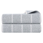 Naples Cotton Blend Textured Checkered & Ribbed Bath Sheets, Set of 2 - Bath Sheet by Superior