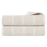 Naples Cotton Blend Textured Checkered & Ribbed Bath Sheets, Set of 2 - Bath Sheet by Superior