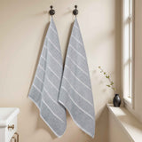 Naples Cotton Blend Textured Checkered & Ribbed Bath Sheets, Set of 2 - Bath Sheet by Superior