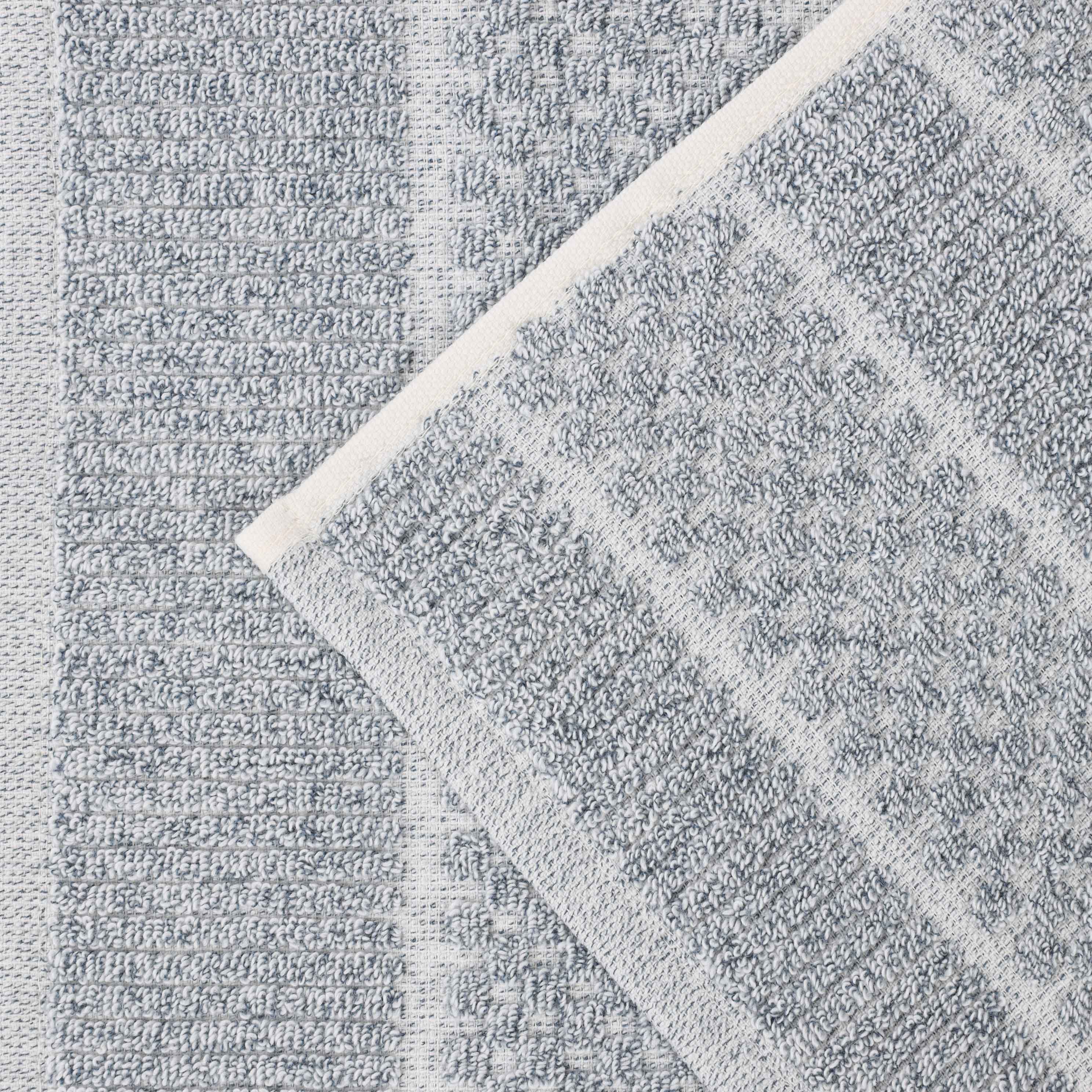 Naples Cotton Blend Textured Checkered & Ribbed Bath Towels, Set of 2 - Bath Towel by Superior