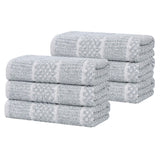 Naples Cotton Blend Textured Checkered & Ribbed Hand Towels, Set of 6 - Hand Towel by Superior