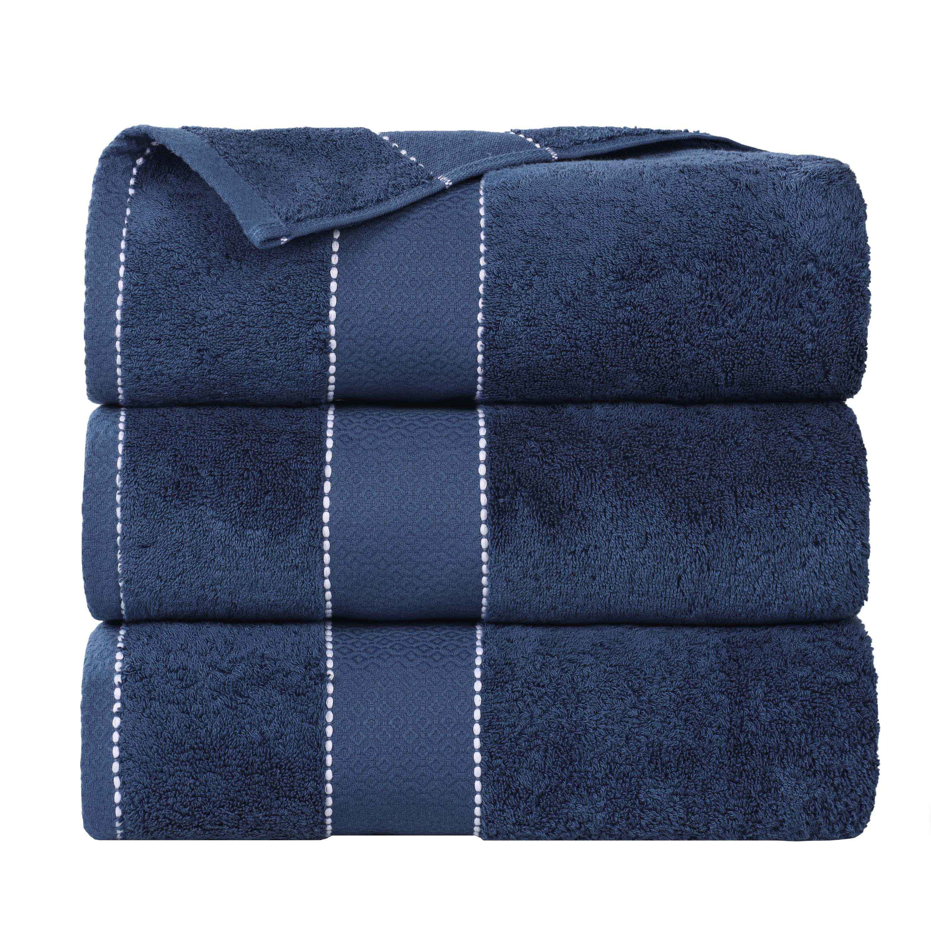 Niles Egyptian Giza Cotton Plush Thick Absorbent Bath Towel Set of 3 - Bath Towel by Superior