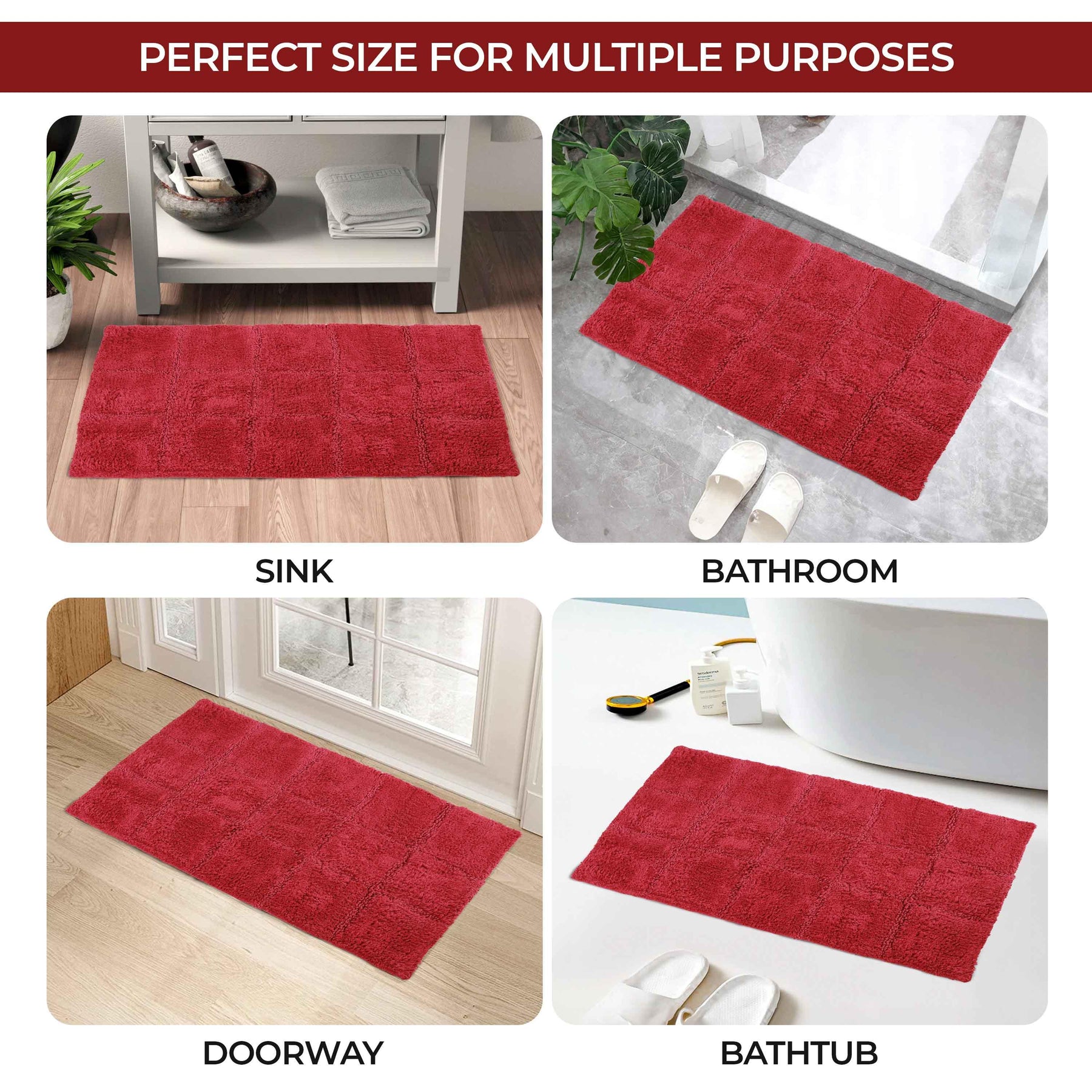 Non-Slip Washable Cotton 2 Piece Bath Rug Set - Bath Rugs by Superior