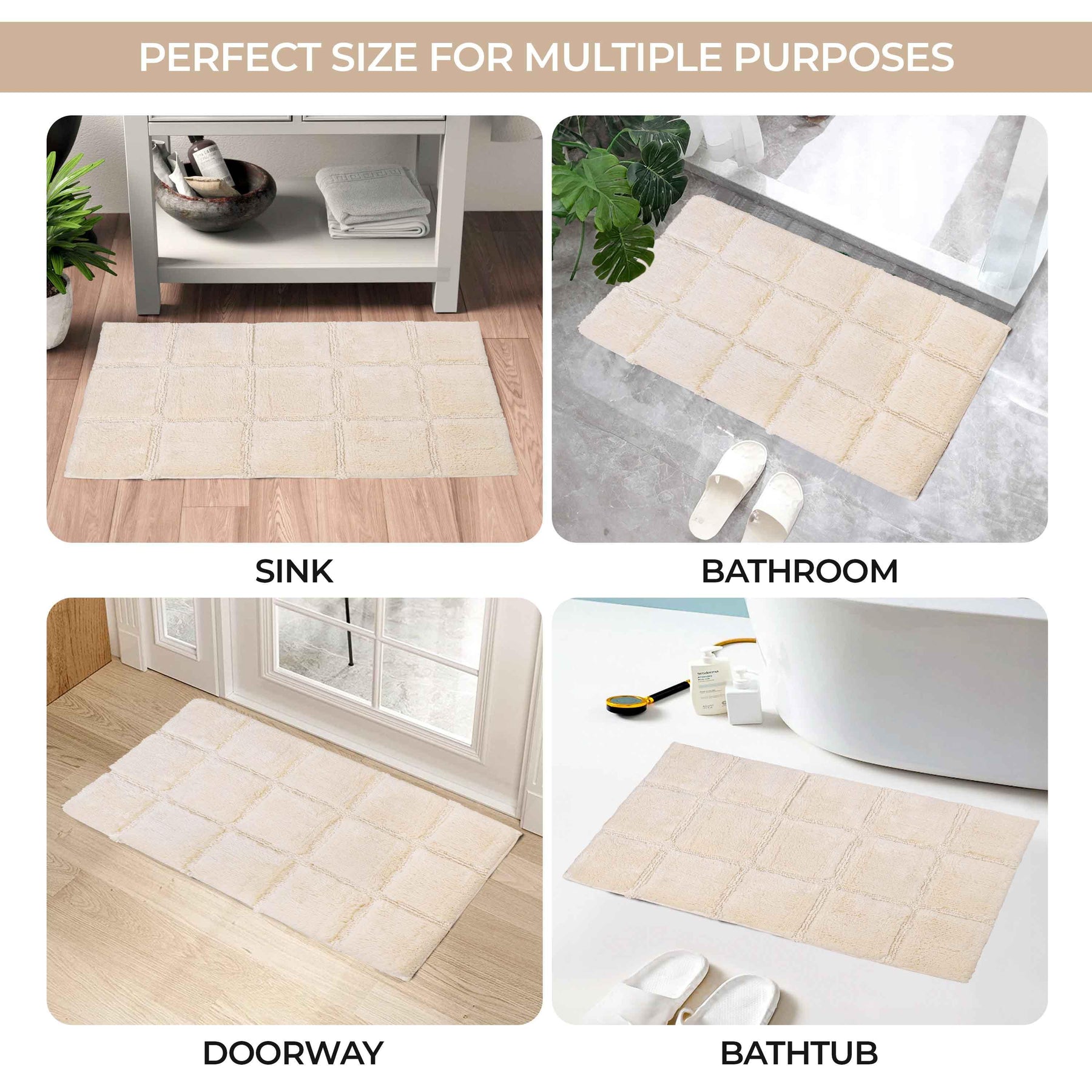 Non-Slip Washable Cotton 2 Piece Bath Rug Set - Bath Rugs by Superior