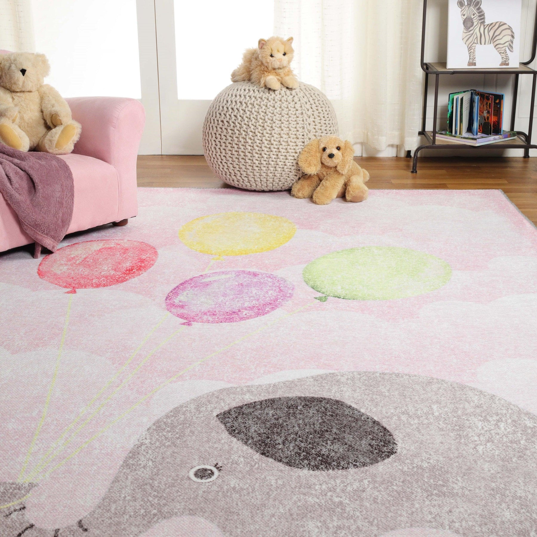 Nursery Elephant Anti-Skid Backing Indoor Area Rug - Rugs by Superior