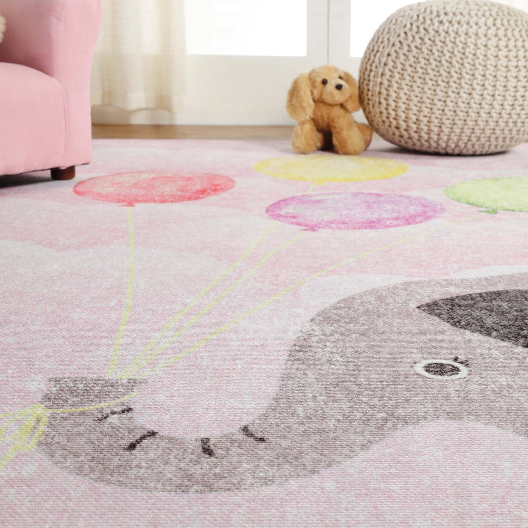 Nursery Elephant Anti-Skid Backing Indoor Area Rug - Rugs by Superior